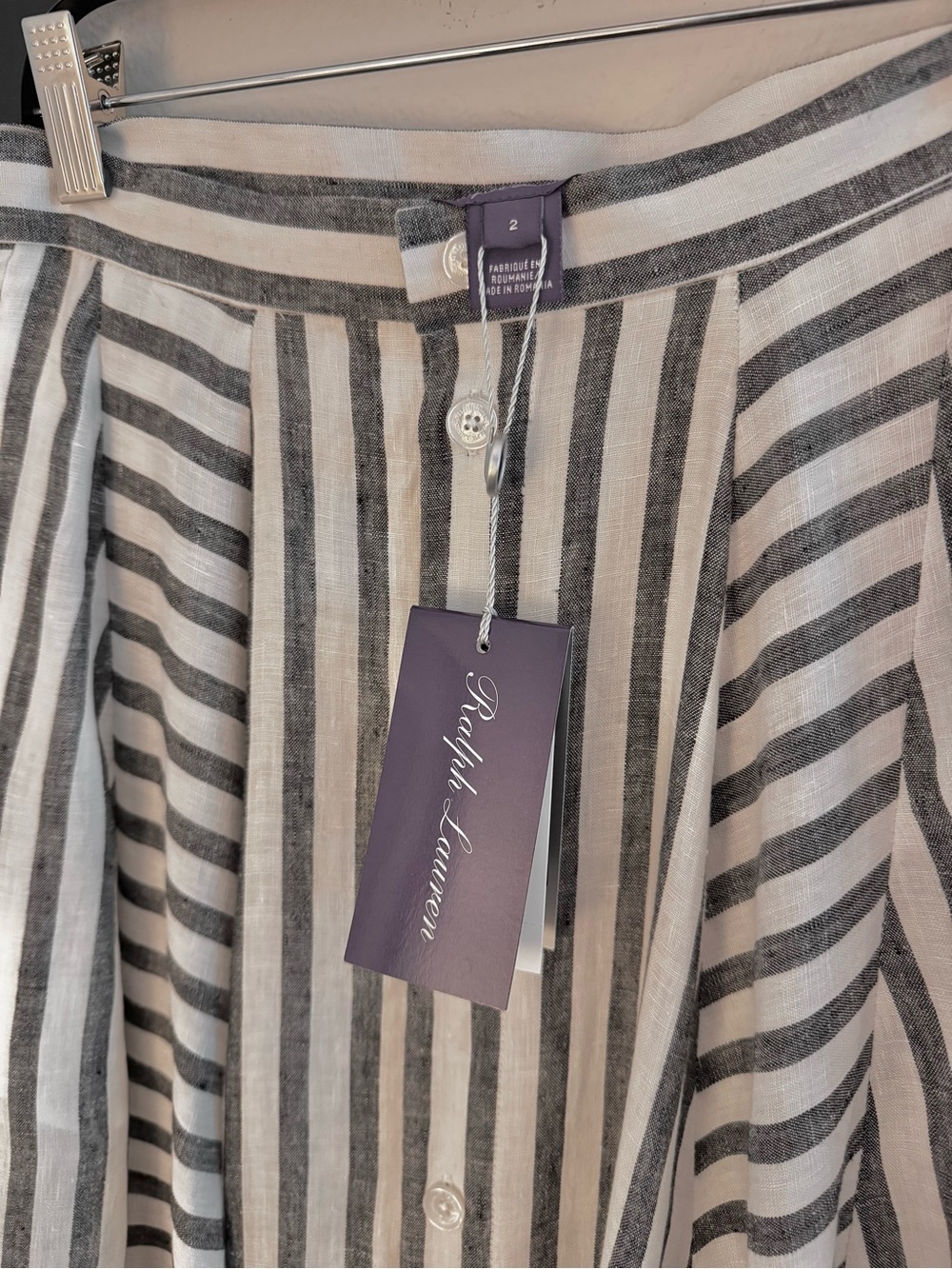 Ralph Lauren Collection Shamus Striped Linen Maxiskirt - Picture 5 of 12
